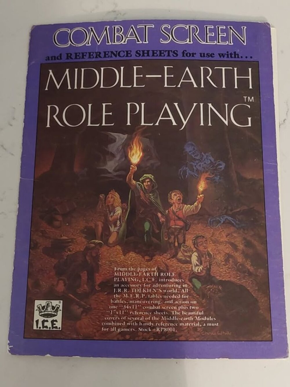 Vintage 1984 I.C.E. Middle Earth Role Playing Combat Screen & Reference Sheets